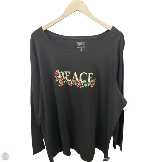 Top Long Sleeve By Croft And Barrow In Black, Size: 2x