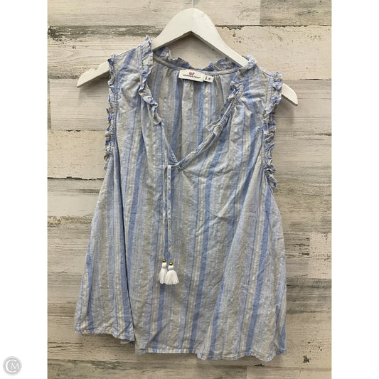 Top Sleeveless By Vineyard Vines In Blue & Grey, Size: M