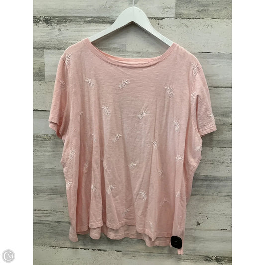 Top Short Sleeve By Talbots In Pink, Size: 2x