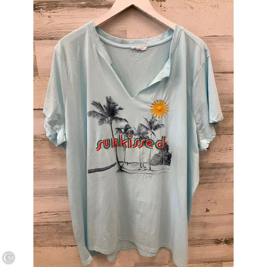 Top Short Sleeve By Maurices In Aqua, Size: 3x