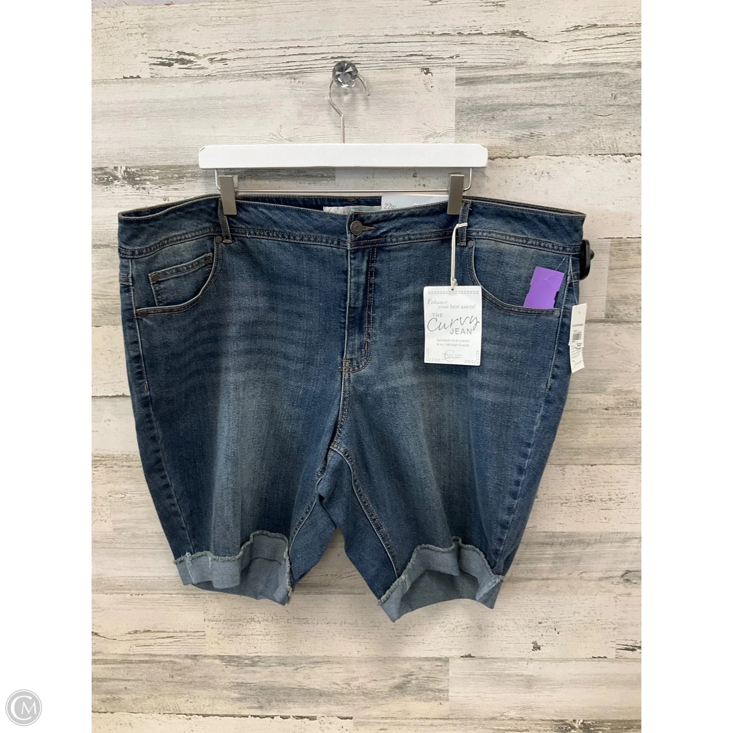 Shorts By Cato In Blue Denim, Size: 22