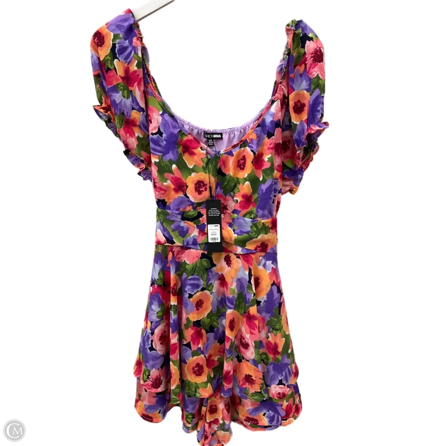 Romper By Fashion Nova In Floral Print, Size: 3x