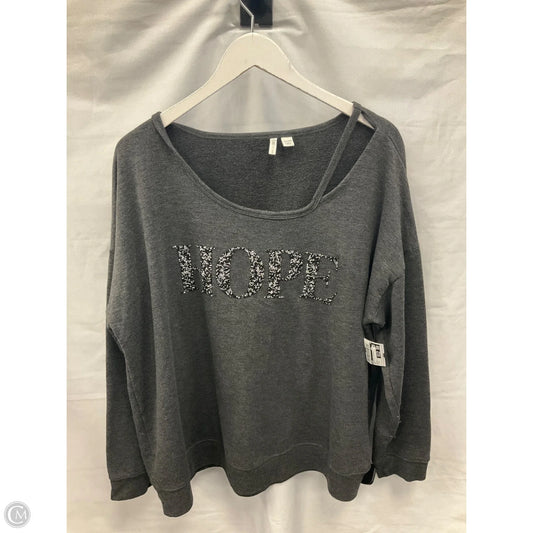 Sweatshirt Crewneck By Cato In Grey, Size: 1x