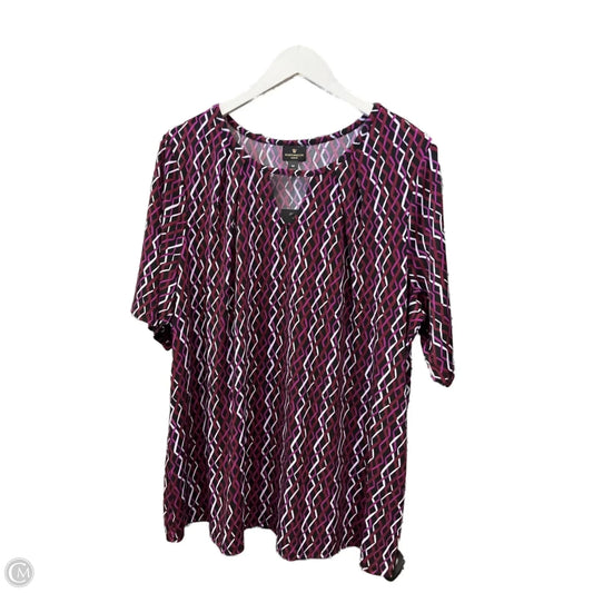 Top Short Sleeve By Worthington In Purple, Size: 1x