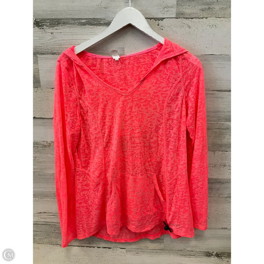 Athletic Top Long Sleeve Hoodie By Calvin Klein Performance In Orange, Size: M