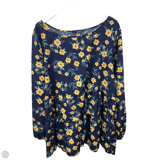 Top Long Sleeve By Clothes Mentor In Blue, Size: 3x