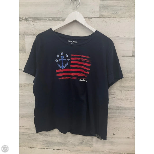 Top Short Sleeve By Nautica In Navy, Size: Xxl