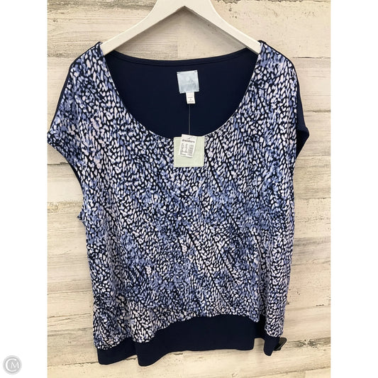 Top Sleeveless By Dressbarn In Blue & White, Size: 1x