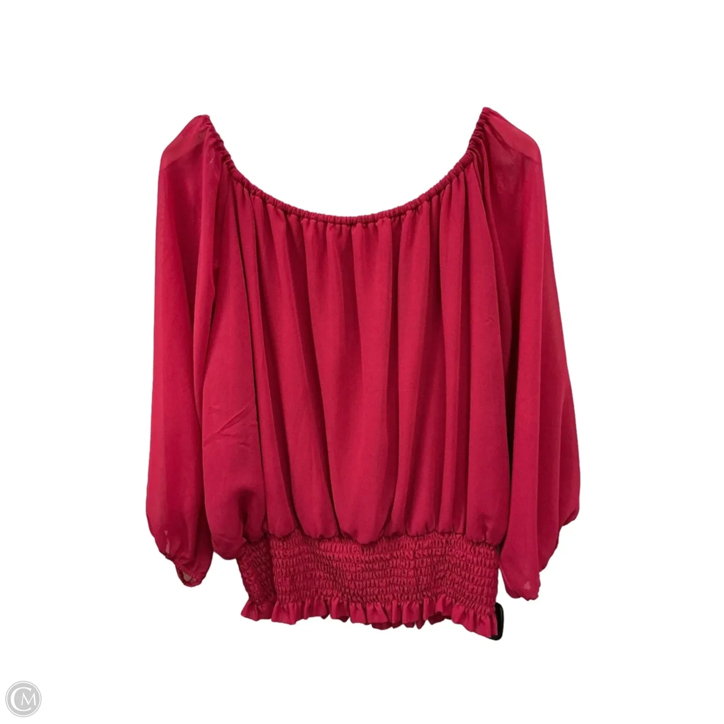Top 3/4 Sleeve By Clothes Mentor In Pink, Size: 1x