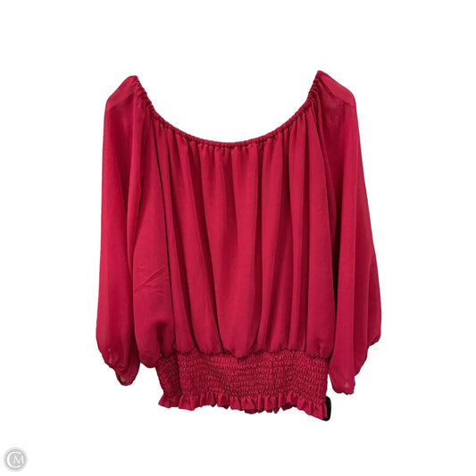 Top 3/4 Sleeve By Clothes Mentor In Pink, Size: 1x