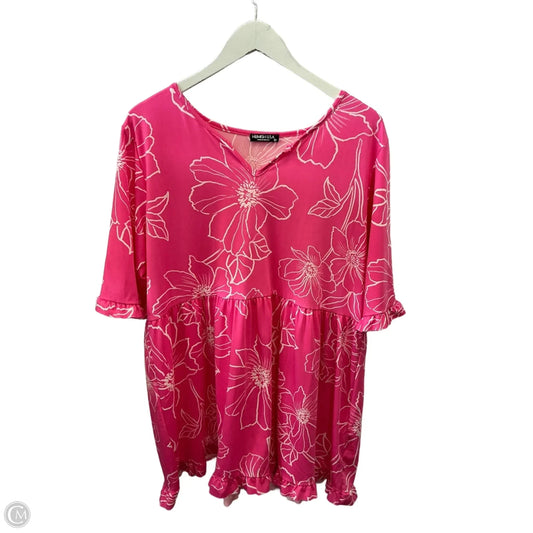 Top Short Sleeve By Heimish Usa In Pink, Size: 2x