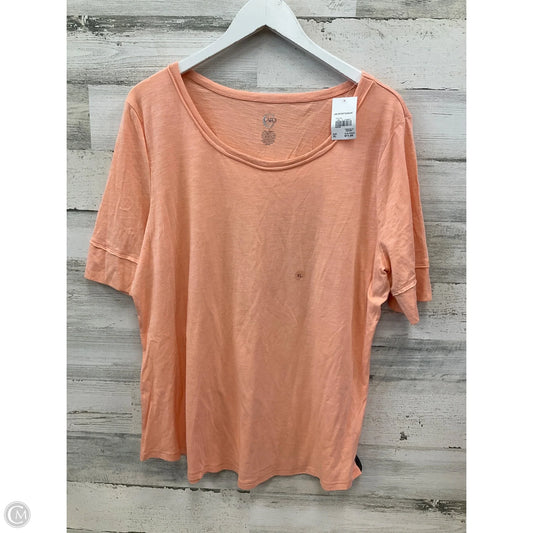 Top Short Sleeve By Cato In Peach, Size: Xl