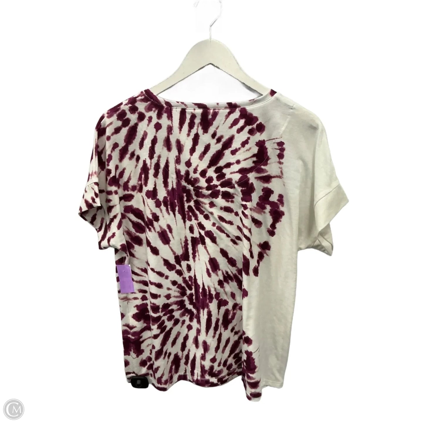 Top Short Sleeve By Chicos In Pink & White, Size: M