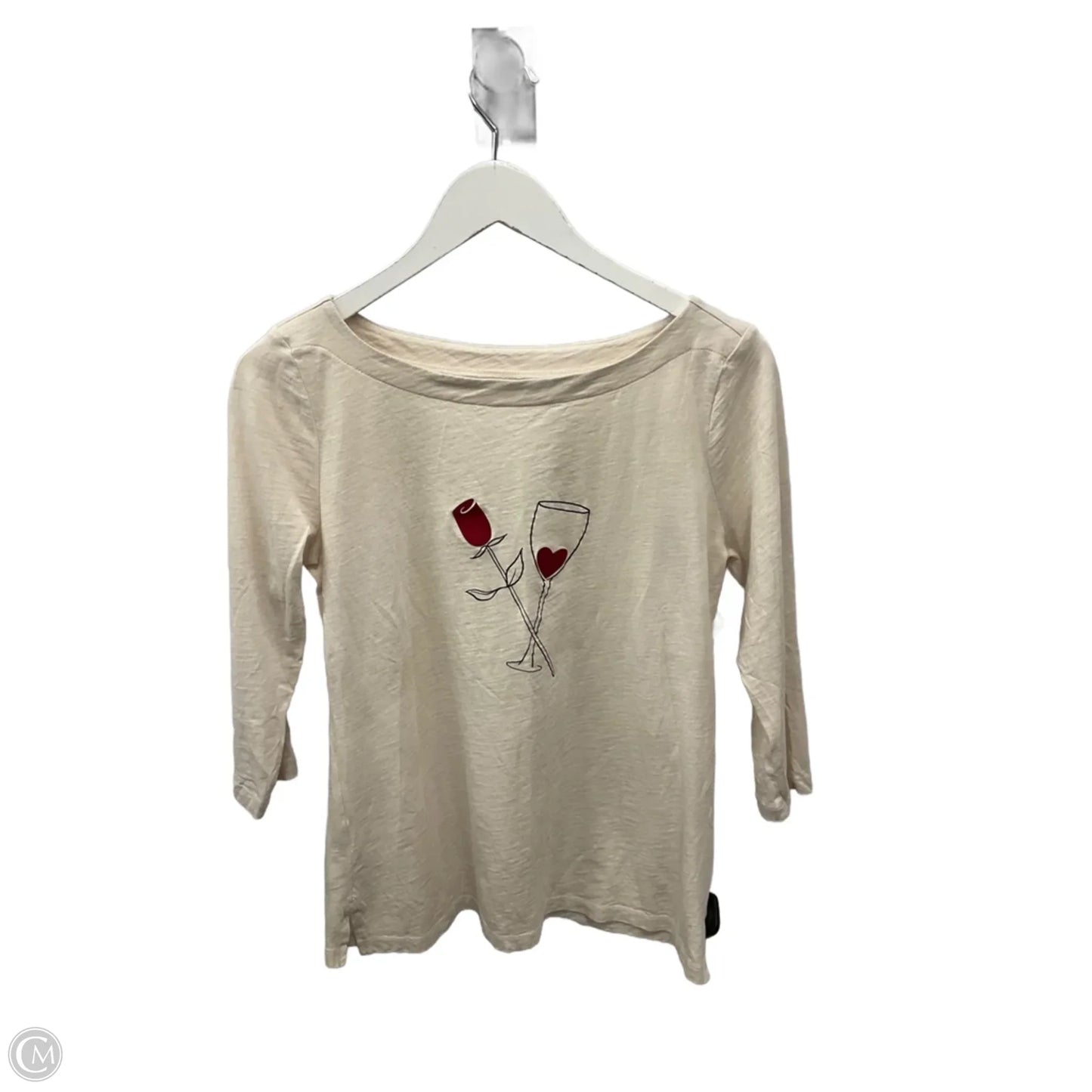 Top 3/4 Sleeve By Loft In Pink, Size: M