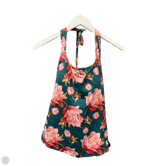 Swimsuit Top By Clothes Mentor In Green & Pink, Size: M