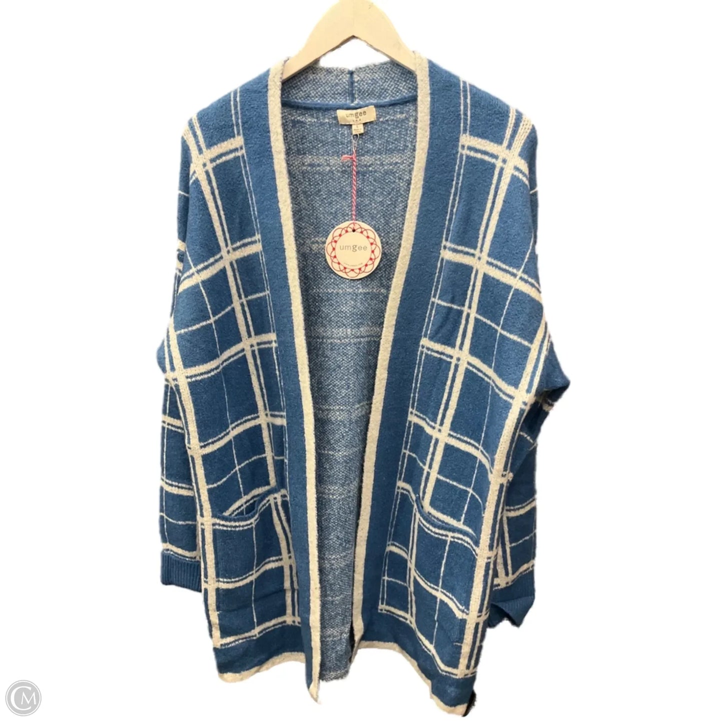 Cardigan By Umgee In Blue & White, Size: L