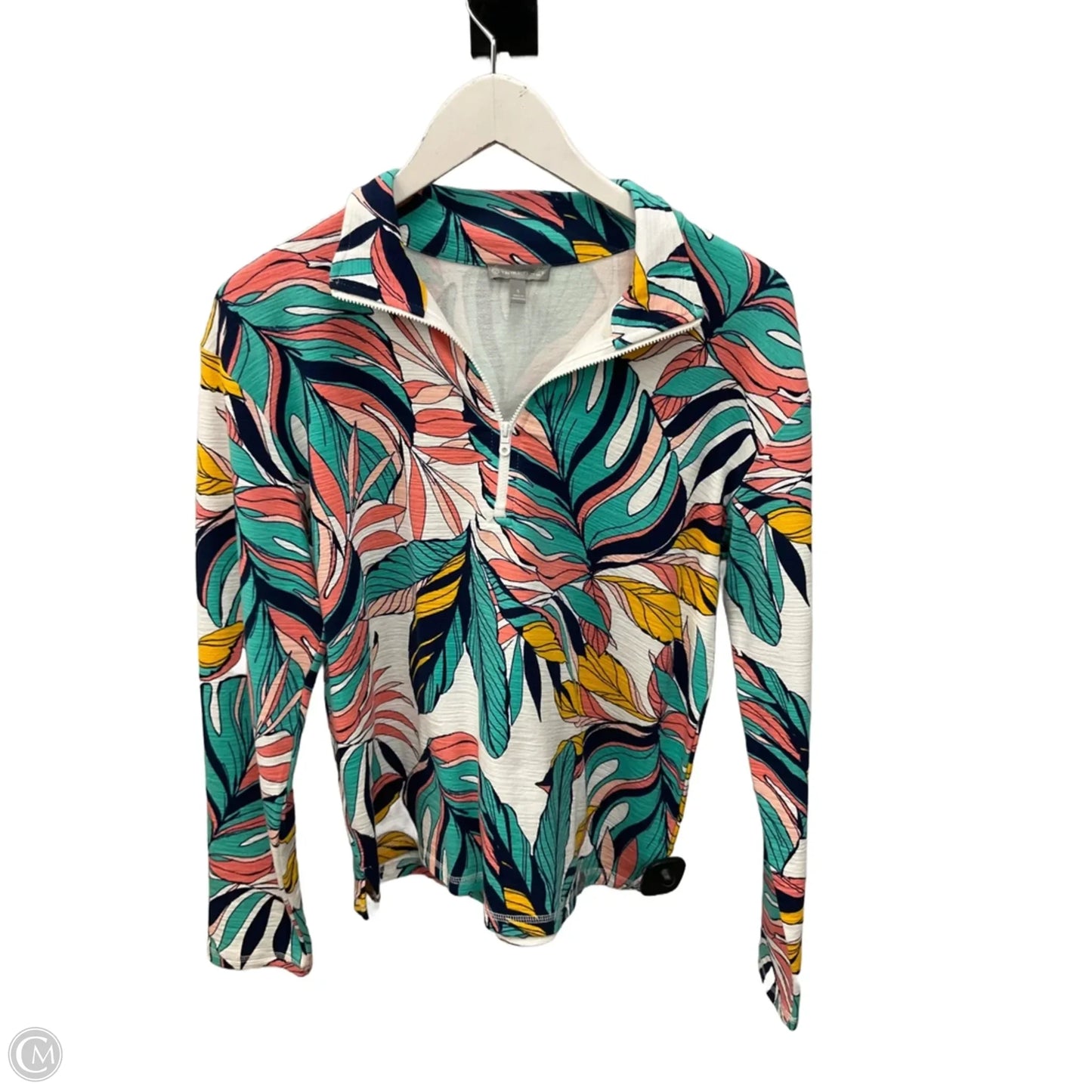 Top Long Sleeve By Talbots In Green & Pink, Size: S