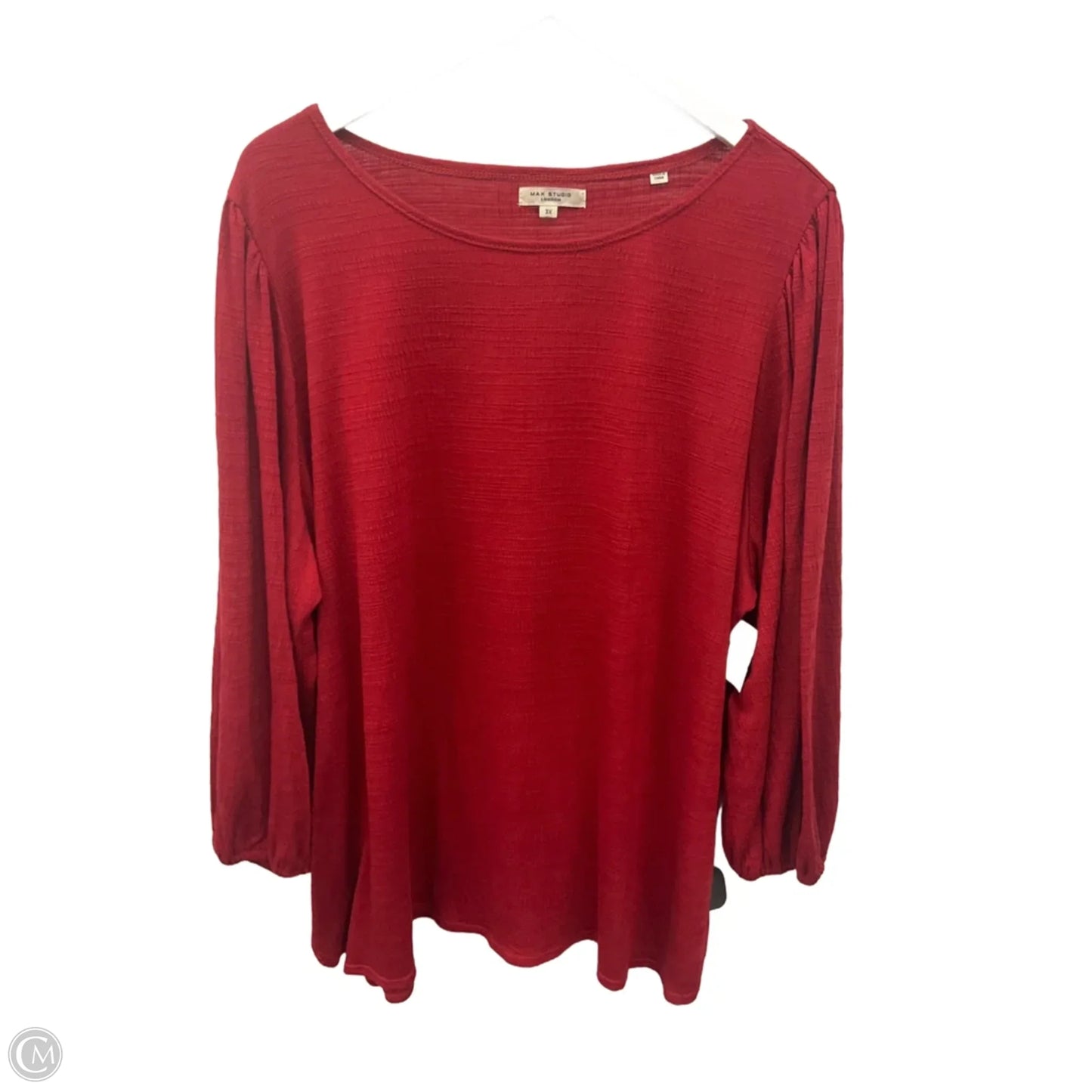 Top Long Sleeve By Max Studio In Red, Size: 3x
