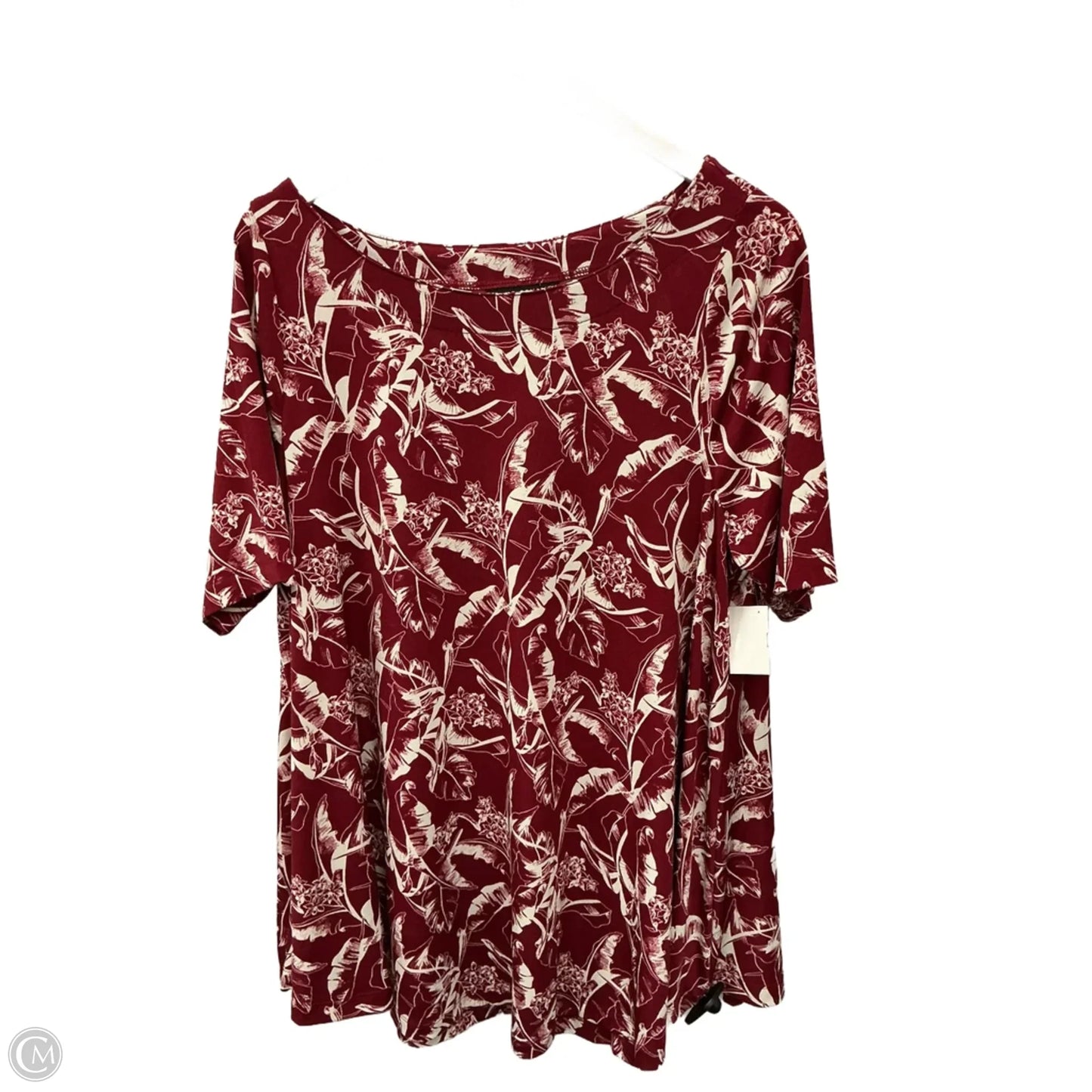 Tunic Short Sleeve By Lane Bryant In Red & White, Size: Xl