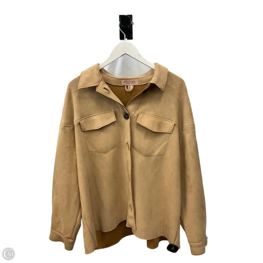 Jacket Shirt By Philosophy In Tan, Size: 2x