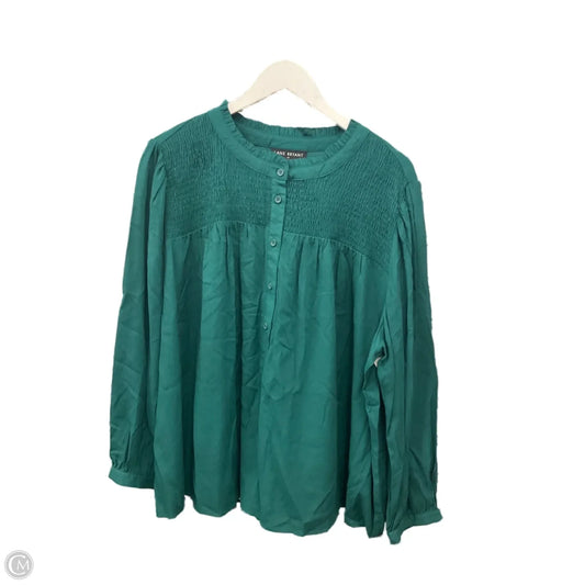 Blouse Long Sleeve By Lane Bryant In Green, Size: 2x