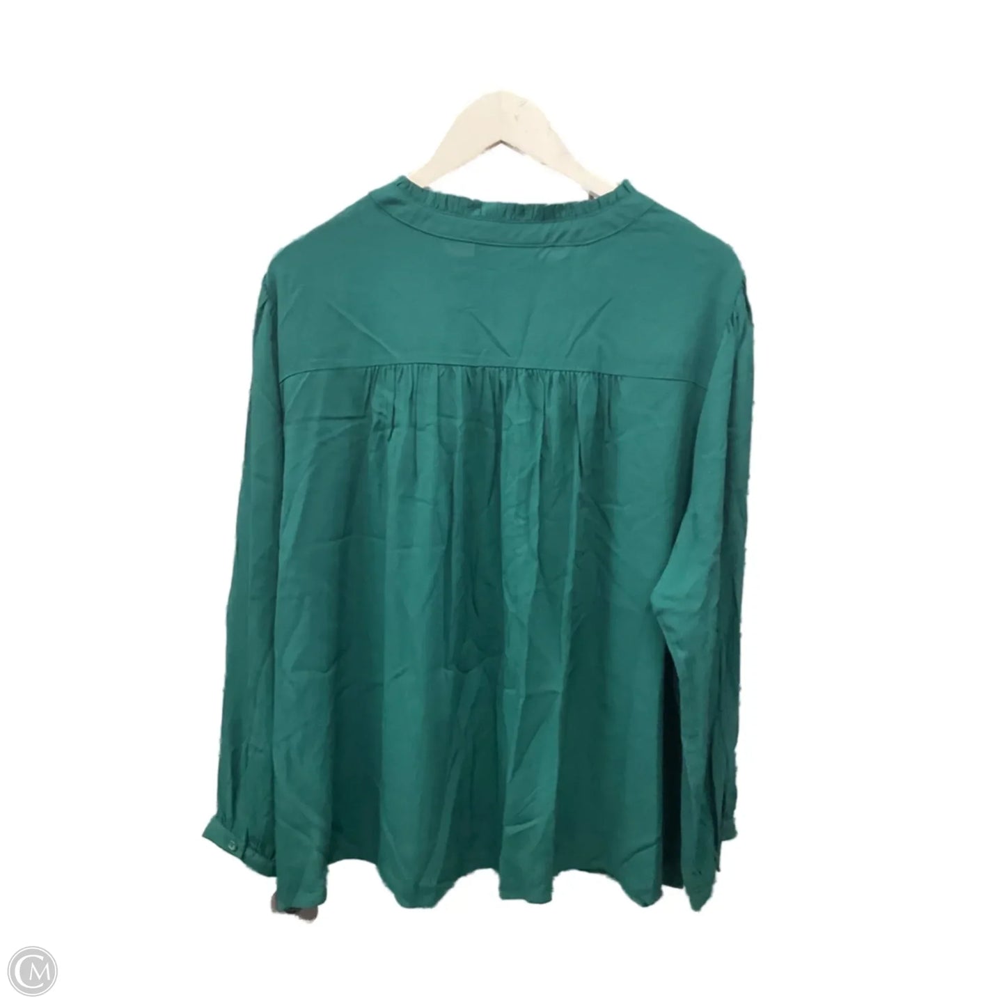 Blouse Long Sleeve By Lane Bryant In Green, Size: 2x