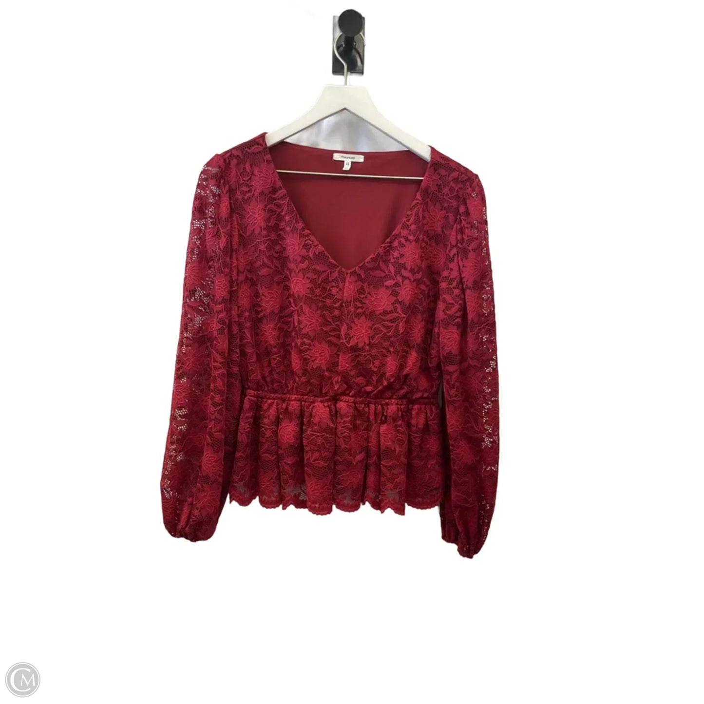 Top Long Sleeve By Maurices In Maroon, Size: M