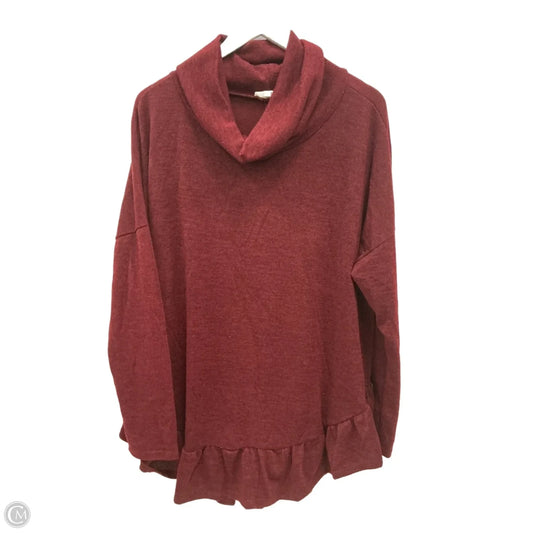 Top Long Sleeve By Sweet Lovely In Maroon, Size: 3x