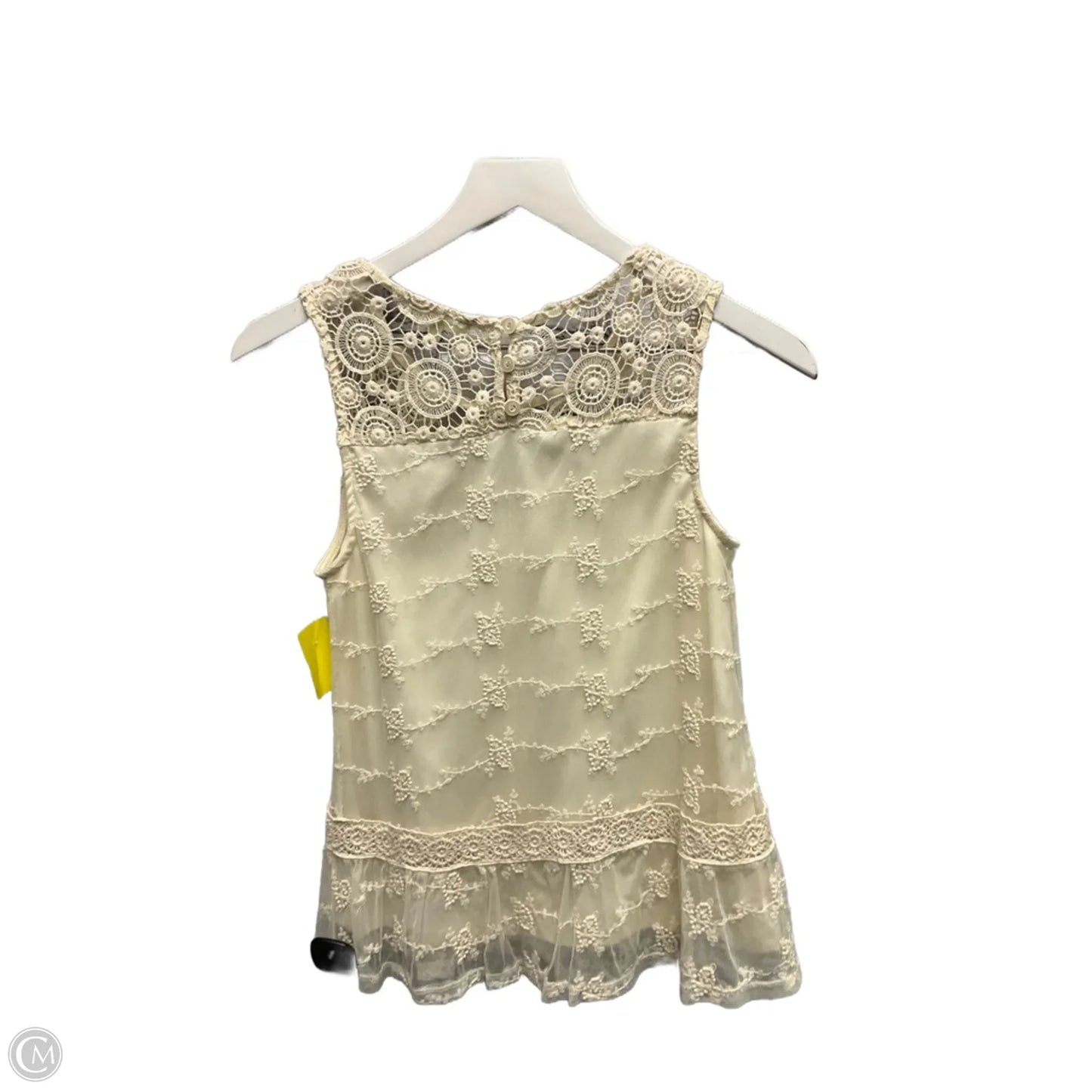 Top Sleeveless By Monteau In Cream, Size: S