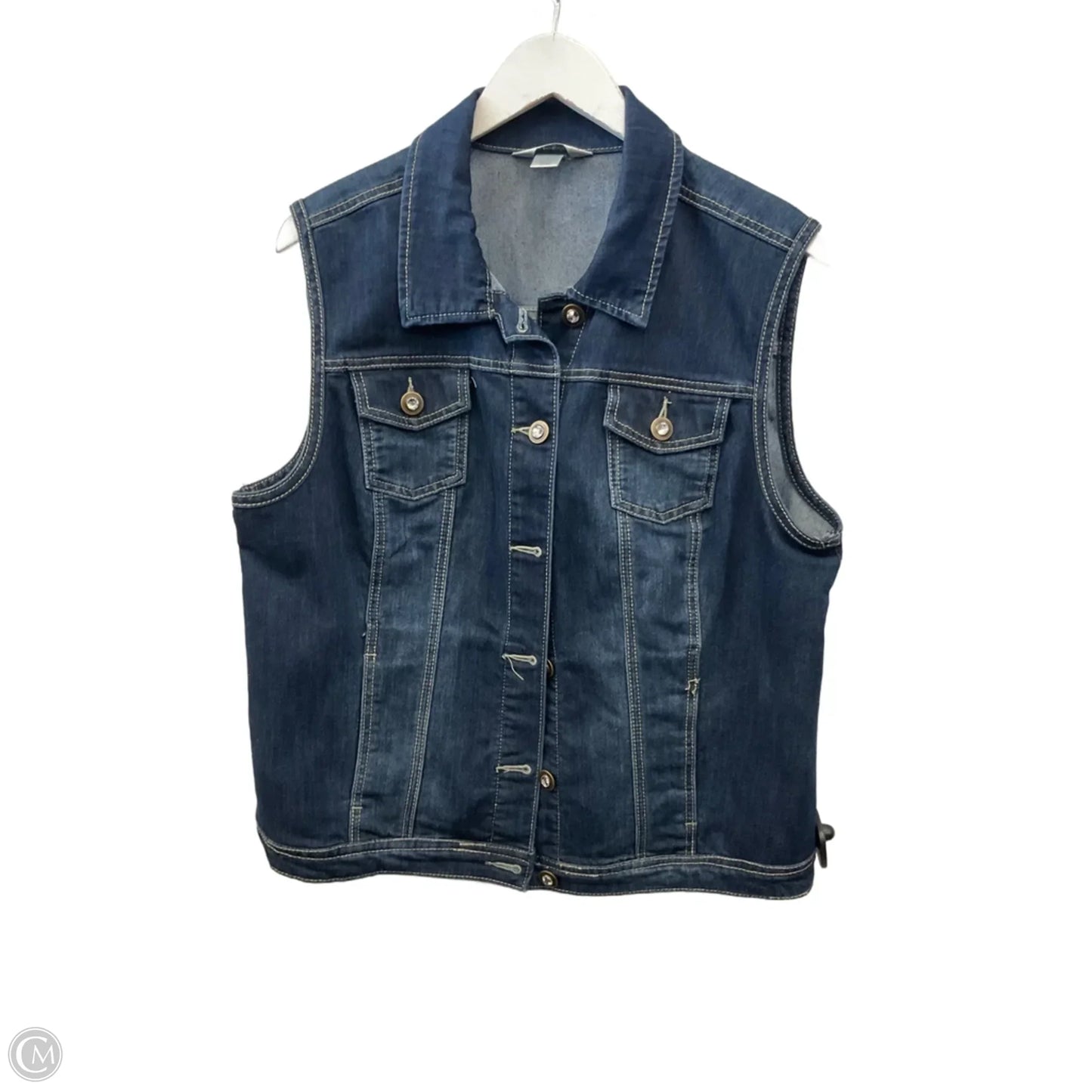 Vest Other By Christopher And Banks In Blue Denim, Size: L