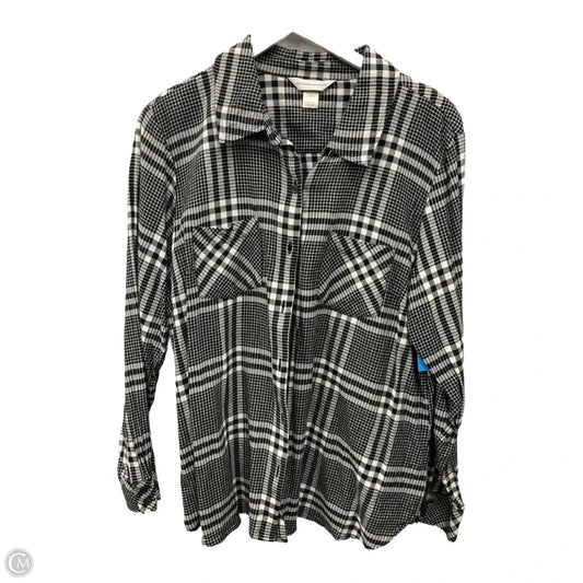 Top Long Sleeve By Christopher And Banks In Black & White, Size: Xl