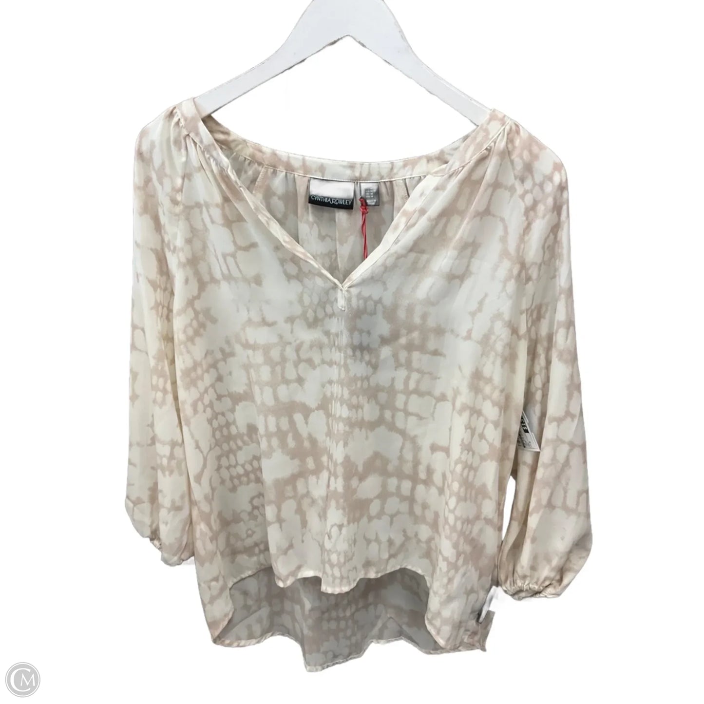 Top 3/4 Sleeve By Cynthia Rowley In Cream, Size: M