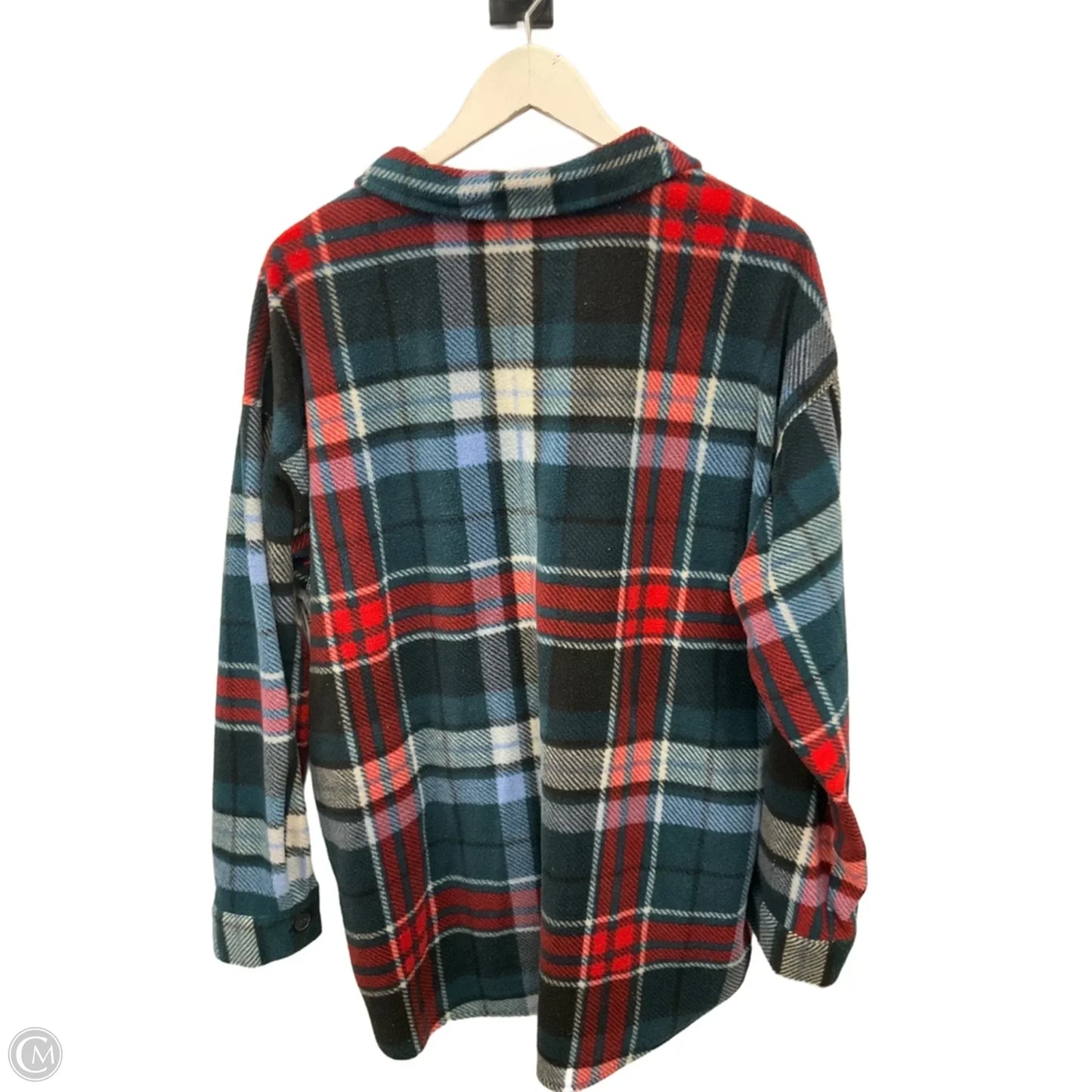 Top Long Sleeve By Maurices In Blue & Red, Size: 1x