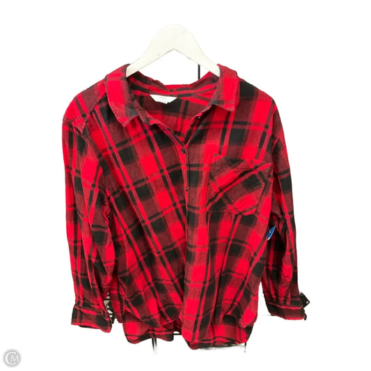 Top Long Sleeve By Time And Tru In Red, Size: Xxl