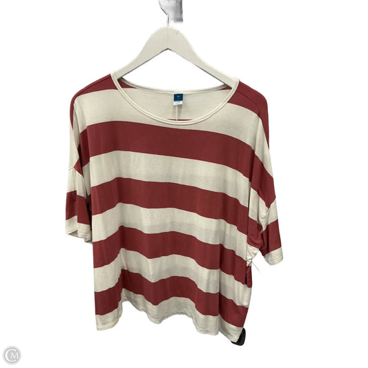 Top Short Sleeve By Old Navy In Red & White, Size: L