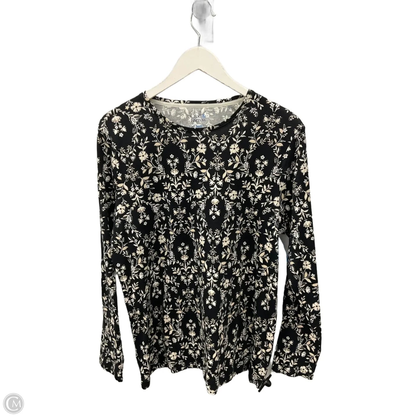 Top Long Sleeve By Croft And Barrow In Black & Cream, Size: Xl