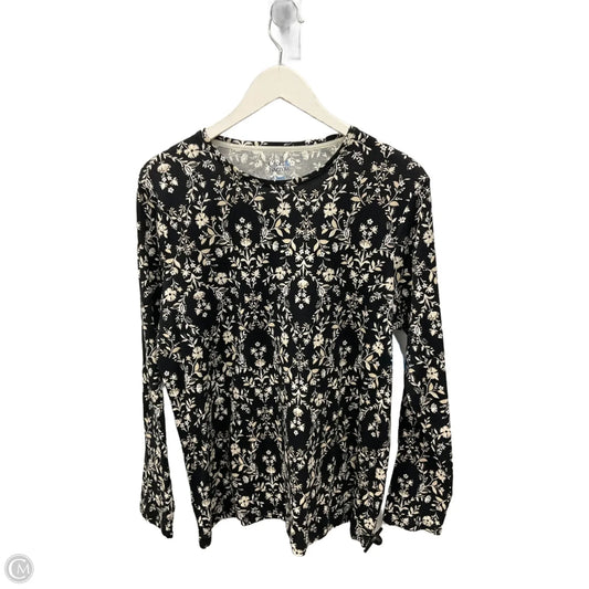 Top Long Sleeve By Croft And Barrow In Black & Cream, Size: Xl
