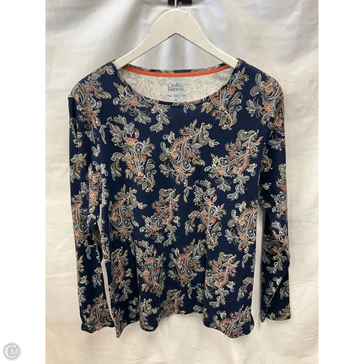 Top Long Sleeve By Croft And Barrow In Paisley Print, Size: Xl
