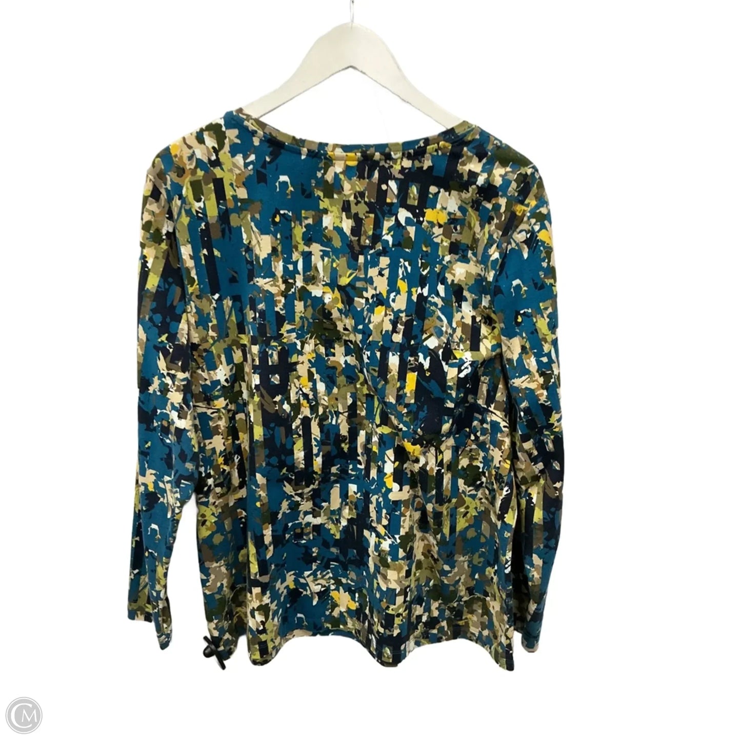 Top Long Sleeve By Christopher And Banks In Blue & Tan, Size: Xl