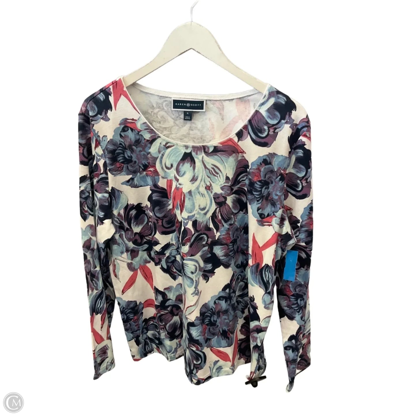 Top Long Sleeve By Karen Scott In Blue & Purple, Size: Xl