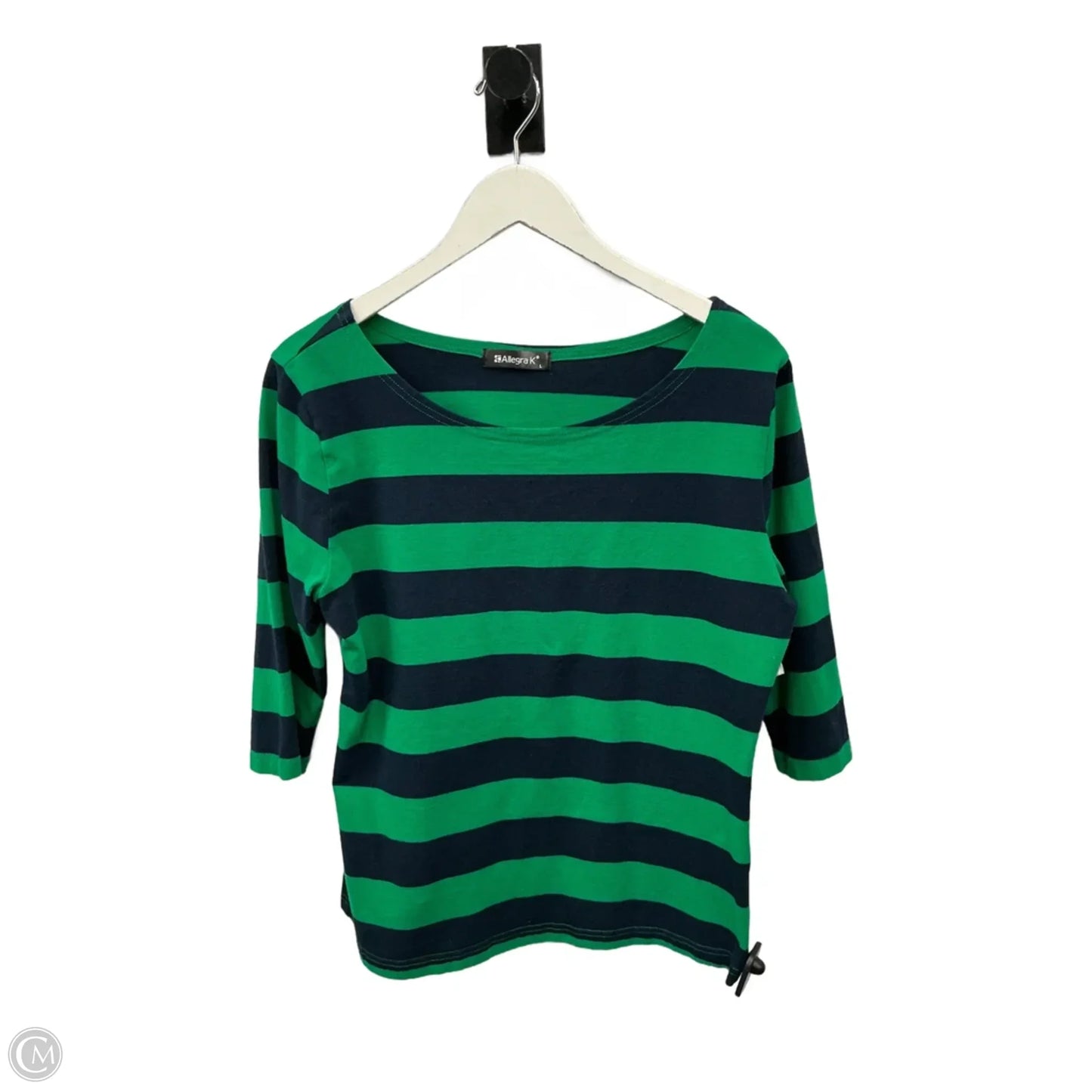Top 3/4 Sleeve By Allegra K In Blue & Green, Size: L