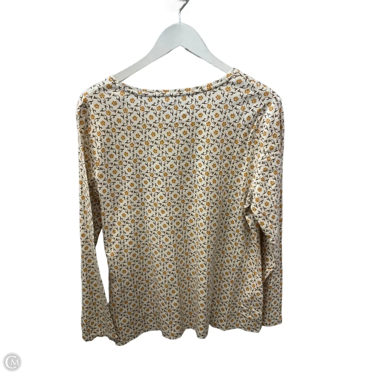 Top Long Sleeve By Croft And Barrow In Cream & Yellow, Size: Xl