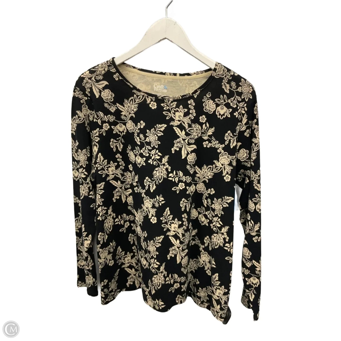 Top Long Sleeve By Croft And Barrow In Black & Cream, Size: Xl
