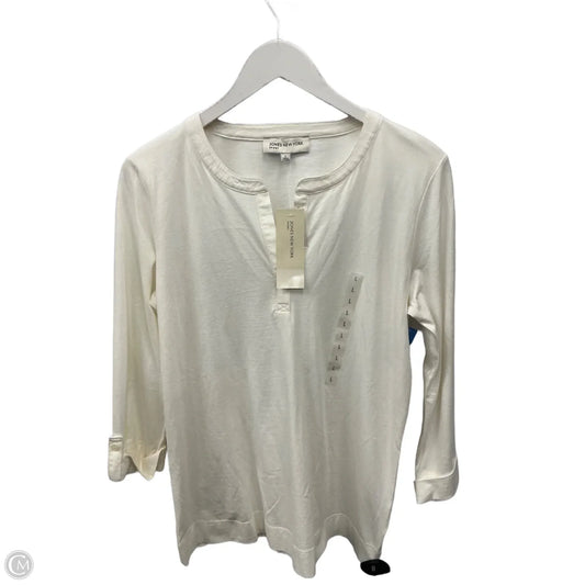 Top Long Sleeve By Jones New York In Cream, Size: L