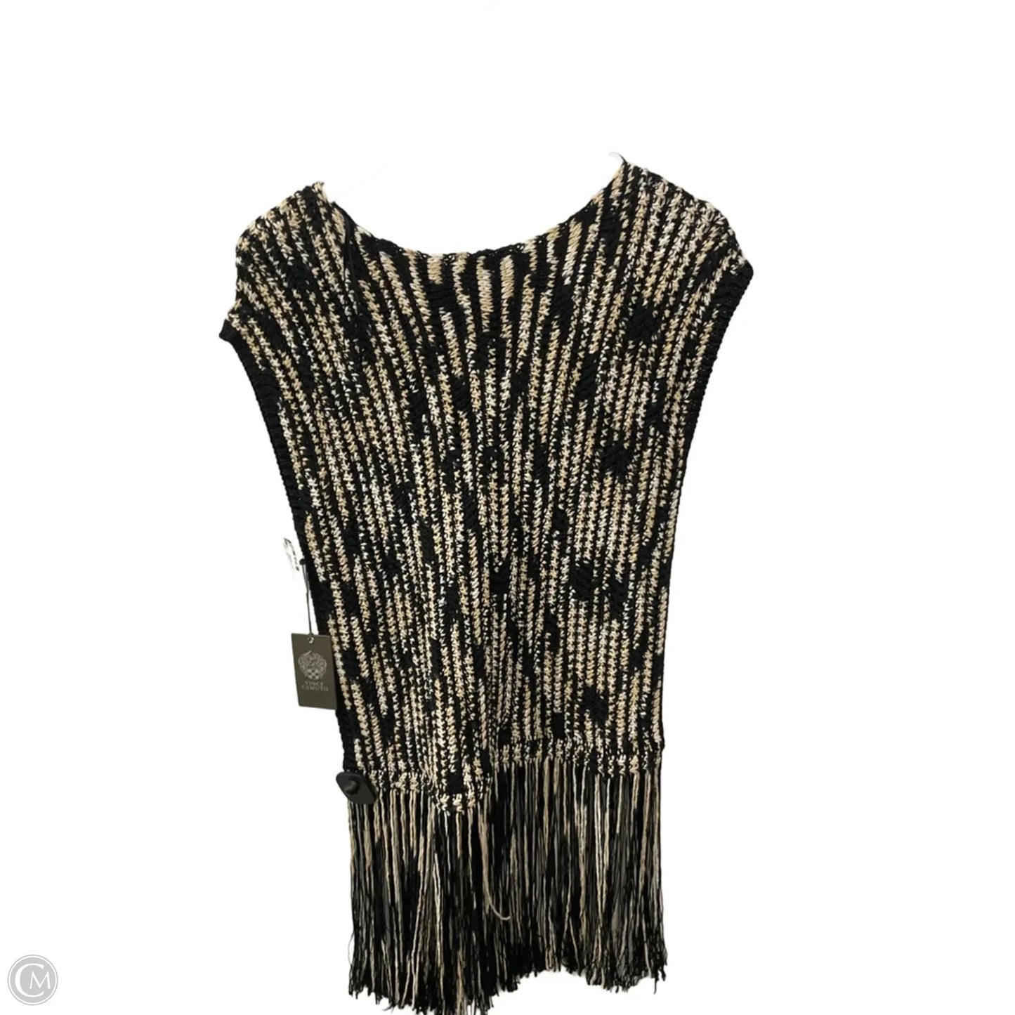 Vest Sweater By Vince Camuto In Black & Brown, Size: S