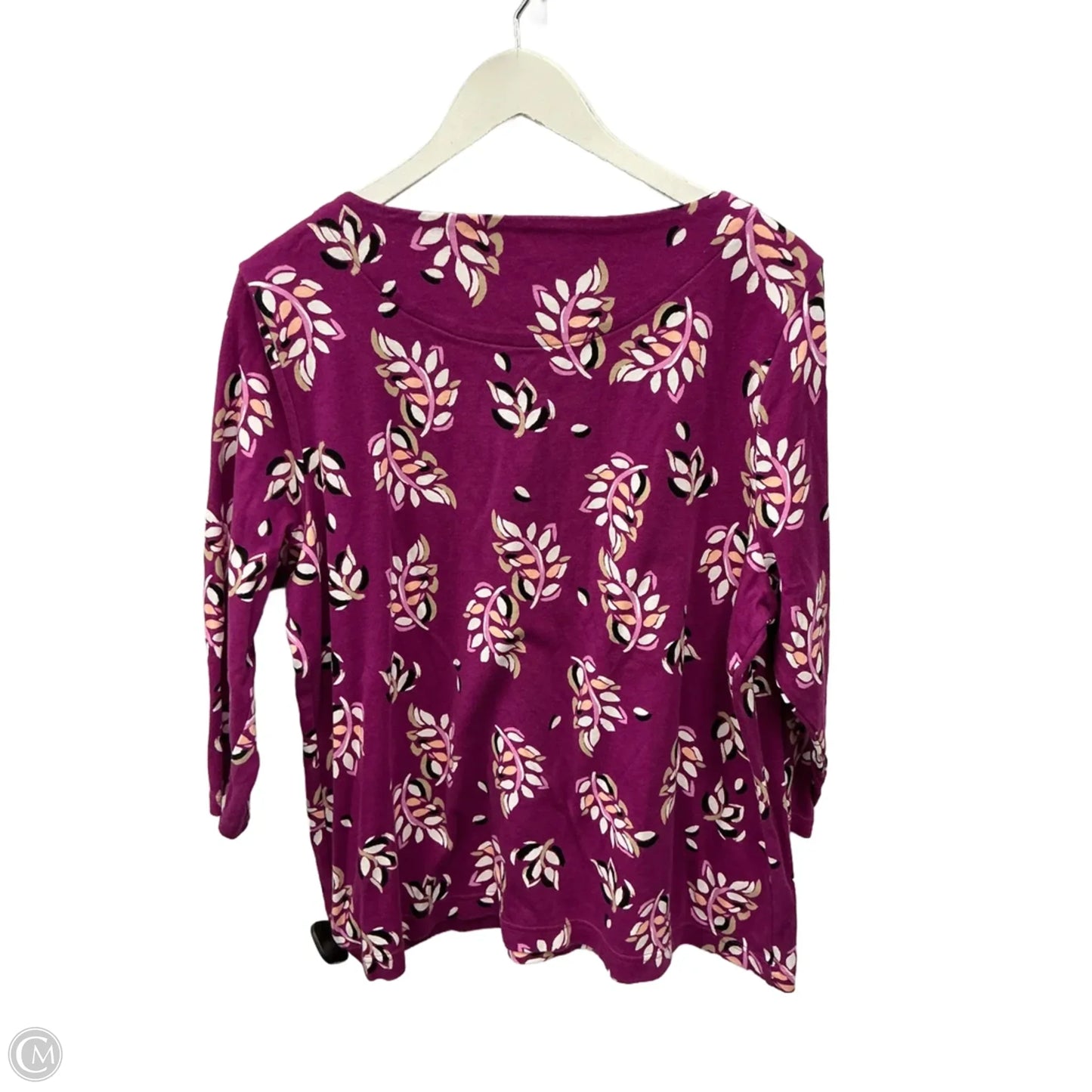 Top 3/4 Sleeve By Croft And Barrow In Pink, Size: Xxl