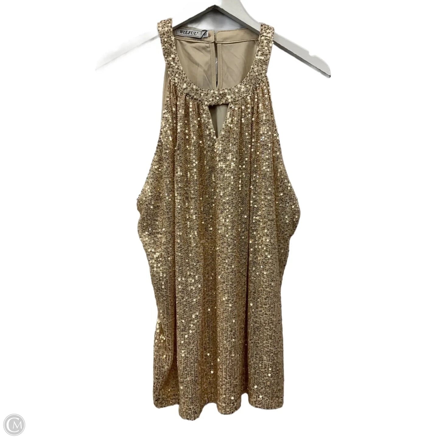 Top Sleeveless By Clothes Mentor In Gold, Size: 2x