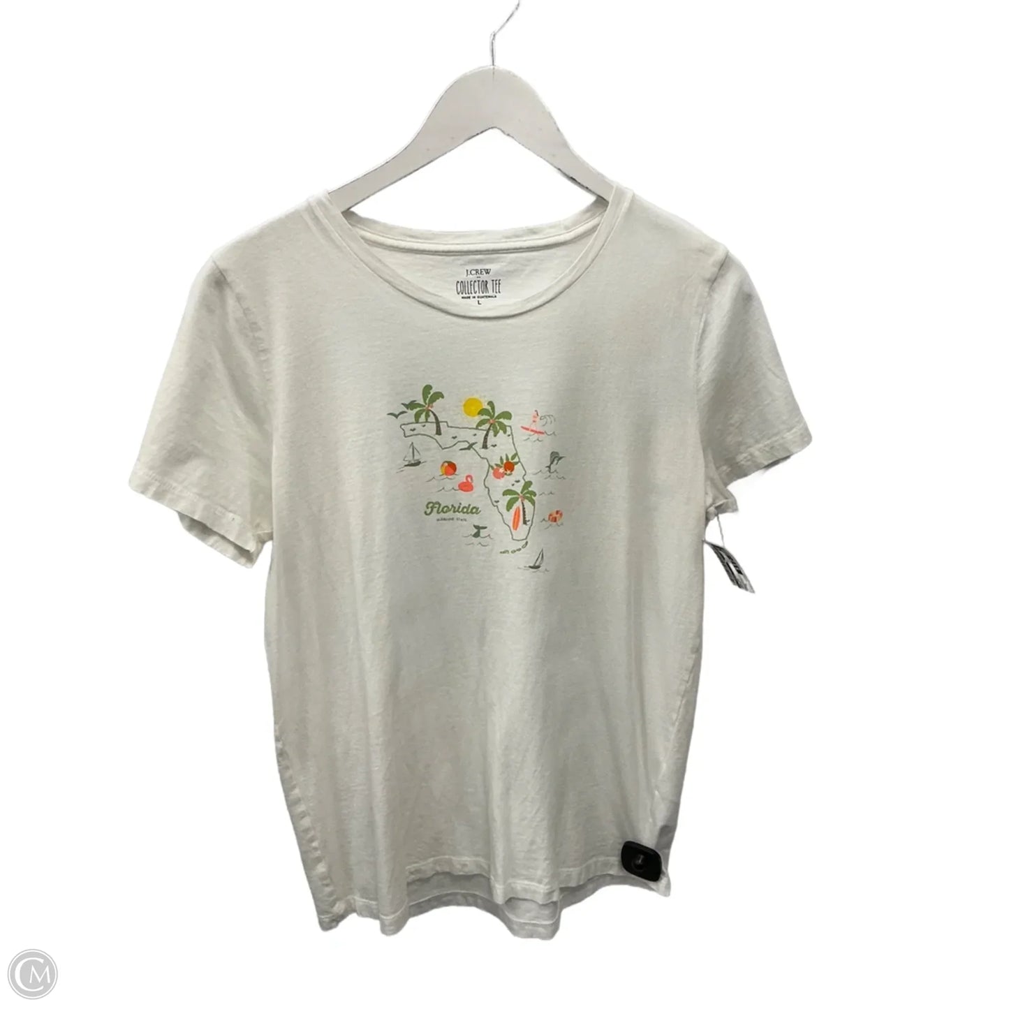 Top Short Sleeve By J. Crew In White, Size: L