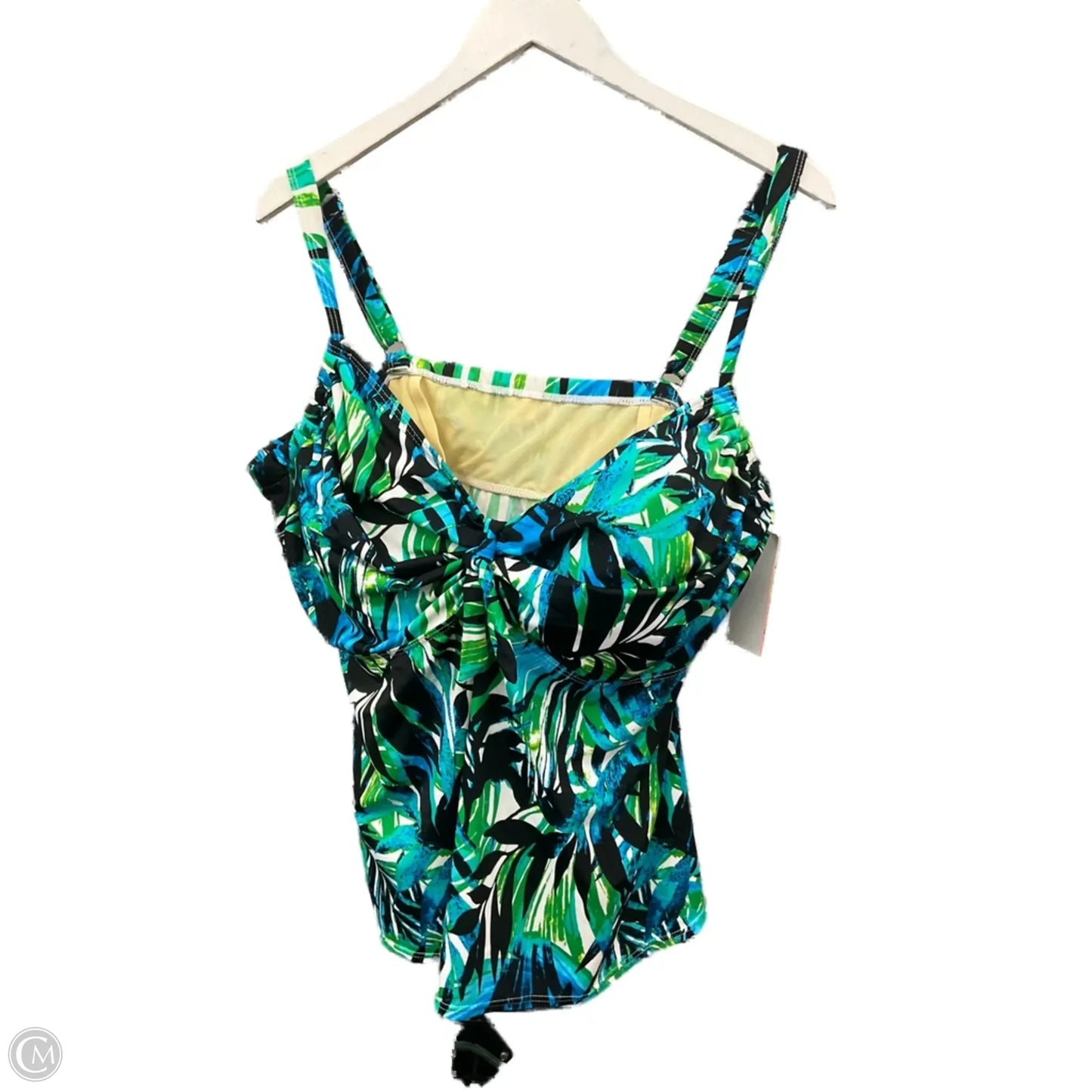 Swimsuit Top By Clothes Mentor In Black & Blue, Size: 22