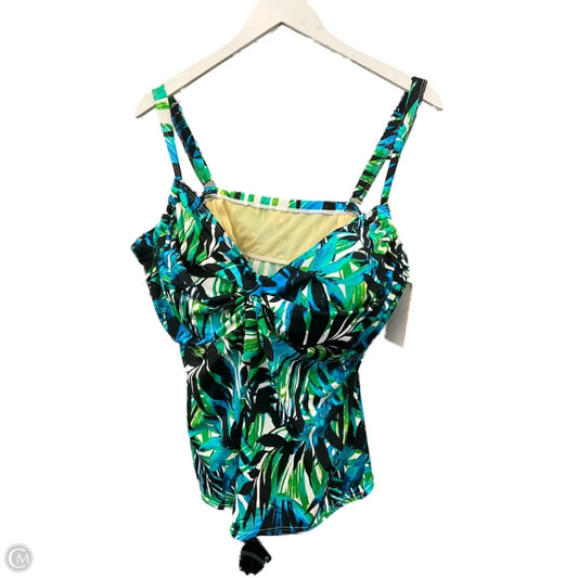 Swimsuit Top By Clothes Mentor In Black & Blue, Size: 22